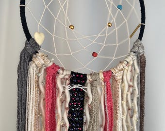 Pink and black heart Dreamcatcher