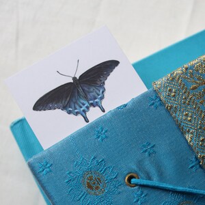 Blue Bookmark, butterfly, bookmark, illustrated bookmark, bookmark set, book lovers gift, birthday, gift, book merchandise, reading, books image 5