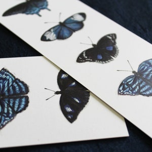 Blue Bookmark, butterfly, bookmark, illustrated bookmark, bookmark set, book lovers gift, birthday, gift, book merchandise, reading, books image 3