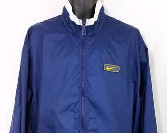 Nike Windbreaker chaqueta Vintage 90s Full Zip Racer Racing Stripe Oversize Mens Tamaño Grande