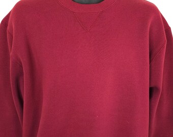 Vintage 80's Russell Athletic USA Made Solid RED Crewneck
