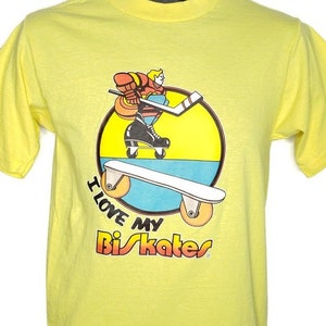 Bi Skates T Shirt Vintage 70s I Love My BiSkates Transfer Made In USA Mens Size Medium