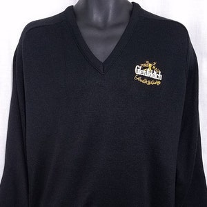 Glenfiddich Scotch Whisky Sweater Vintage 80s V Neck Deadstock Made In USA Mens Size Large