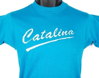 Catalina T Shirt Vintage 80s Single Stitch Hanes 50/50 Made In USA Mens Size Small