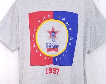 Las Vegas Inner City Games T Shirt Vintage 90s 1997 Volunteer Made In USA Mens Size 2XL