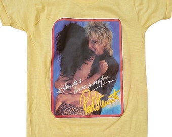 Rod Stewart T Shirt Vintage 70s 1979 Blondes Have More Fun KMart 50/50 Made In USA Youth Size Large 14 16 NEW