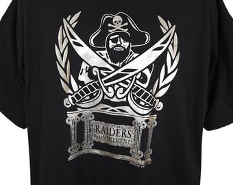 Vintage Oakland Raiders T Shirt Mens Size 3XL Black 90s NFL