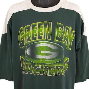 Vintage Green Bay Packers T Shirt Mens Size XL Green 90s Jersey NFL Football Made In USA