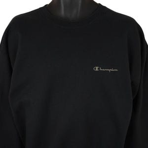 Vintage Champion Sweatshirt Mens Size Large Black 90s Y2K Crewneck Streetwear