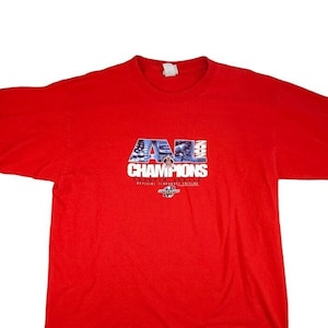 Vintage Anaheim Angels T Shirt Mens Size XL Red 2002 World Series MLB Baseball