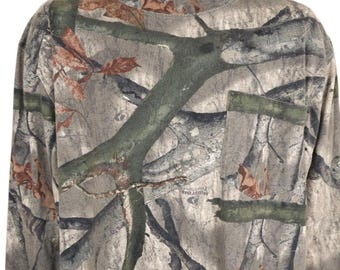 Vintage Mossy Oak Camo T Shirt Mens Size XL Y2K Camouflage Tree Stand Hunting
