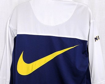 Nike Jacke Vintage 90er Jahre Jumbo Swoosh Buch wie weiß Tag blau Herren Größe klein