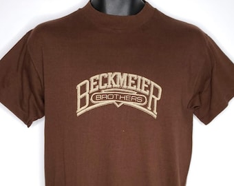 Le Beckmeier frères T Shirt Vintage des années 70 années 80 Funk Band musique 50/50 Made In USA pour homme grande taille