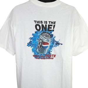 Pepsi One T Shirt Vintage 90s Cola Soda Snack Tee One Calorie Mens Size XL