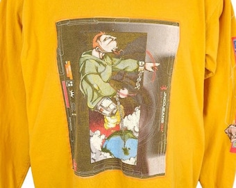 Vintage JNCO Jeans T Shirt Mens Size Medium Yellow 90s Graffiti