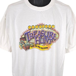 Vintage Las Vegas Treasure Hunt T Shirt Mens Size XL White Y2K Destination