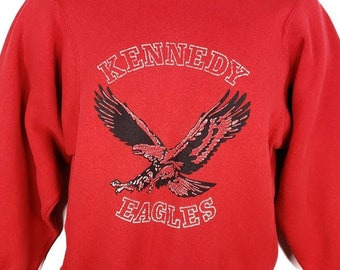 Kennedy Eagles Sweatshirt Vintage 80s Reverse Weave John F Kennedy High School Richmond California Made In USA Mens Size Small