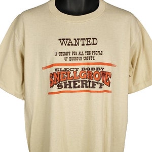 Elect Bobby Snellgrove Sheriff T Shirt Vintage 90s Houston County Texas 50/50 Made In USA Mens Size XL