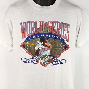 Minnesota Twins T Shirt Vintage 90s 1991 World Series Champions MLB Baseball Mens Size Large