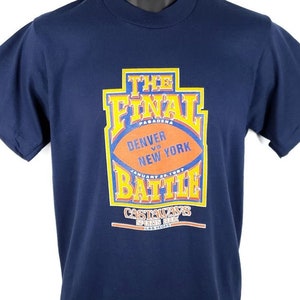 Super Bowl XXI T Shirt Vintage 80s 1987 New York Giants Denver Broncos Castaways Las Vegas Made In USA Mens Size Medium