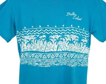 Balboa Island Surfer T Shirt Vintage 80s Tropical Travel Made In USA Mens Size Large