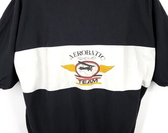 Acrobacia Demo Team Camiseta Vintage 80s Display sudadera de manga corta hecha en EE.UU. Hombres Tamaño XL