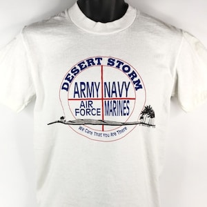 砂漠の嵐作戦 Tシャツ ヴィンテージ 90年代 湾岸戦争 軍事 陸軍 空軍 海軍 海兵隊 アメリカ製 メンズ サイズ M