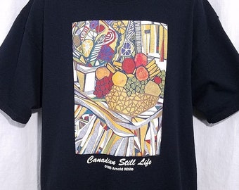Canadian Still Life T Shirt Vintage 90s 1995 Arnold White Artist Mens Size XL