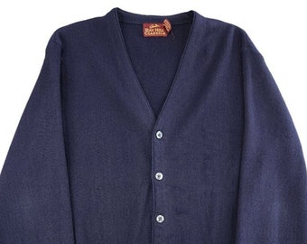 Vintage Arnold Palmer Cardigan Sweater Mens Size Medium Blue Made In USA