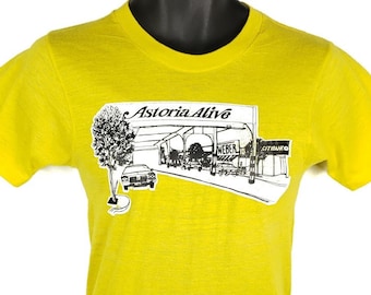 Astoria Alive Street Festival T Shirt Vintage 70s 80s New York 50/50 Made In USA Mens Size Small