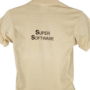 Impact Systems Super Software T Shirt Vintage 80s Technology 50/50 Made In USA Mens Size Medium