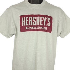 Hershey Chocolate T Shirt Vintage 80s Hersheys Snack Tee 50/50 Made In USA Mens Size Medium