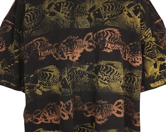 All Over Print Fish T Shirt Vintage 90s Tropical Travel Ocean Life Mens Size 3XL