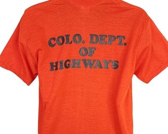Colorado Department Of Highways T Shirt Vintage 80s Shera Made In USA Mens Size Medium