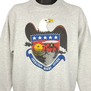 Operation Desert Storm Sweatshirt Vintage 90s Bald Eagle Made In USA Mens Size Large