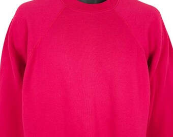 Sudadera vintage Tultex Blank para hombre, talla grande, rosa, años 80 y 90, fabricada en EE. UU.