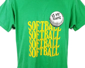Camiseta de softbol Vintage 80s Screen Stars Single Stitch 50/50 Hecho en EE. UU. Tamaño grande para hombre