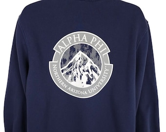 Vintage Alpha Phi Sweatshirt Mens Size Large Y2K Northern Arizona Lumberjacks NCAA