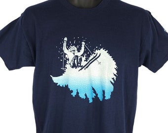 Ski Condor T Shirt Vintage 80s Downhill Skiing Freestyle 50/50 Made In USA Mens Size Medium