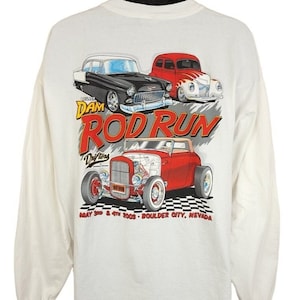 Boulder Dam Rod Run Drifters T-shirt Vintage Y2K 2003 Hot Rod Car Show Mens Maat 2XL