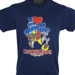 I Love Wide Receivers T Shirt Vintage 80s 90s Football Las Vegas 50/50 Made In USA Mens Size Small