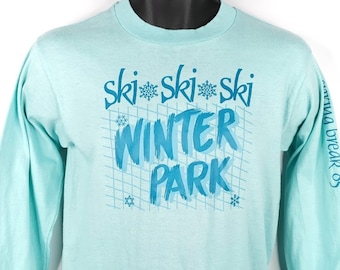Winter Park Ski Resort T Shirt Vintage 80er Jahre 1985 Frühling Pause 50/50 Made In USA Herren Größe Medium
