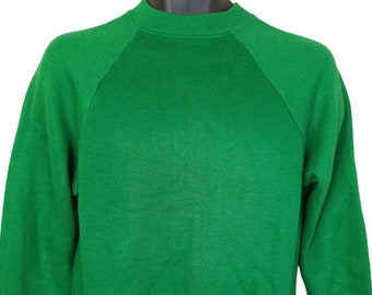 Montgomery Ward Sweatshirt Sweater Vintage 50s 60s Green Made In USA Mens Size Medium