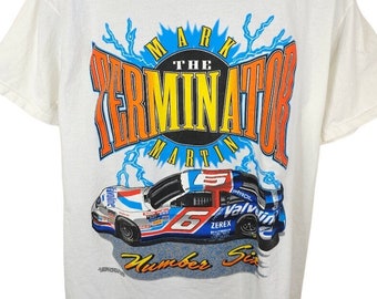 Vintage NASCAR Racing T Shirt Mens Size XL Mark Martin Roush Racing Terminator Made In USA