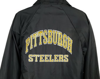 Pittsburgh Steelers Chalk Line Coach Jacket Vintage 80s Windbreaker NFL Football Made In USA Mens Size Medium