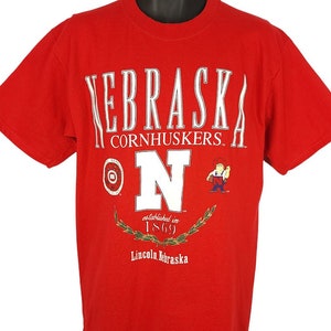 Nebraska Huskers T Shirt Vintage 90s Cornhuskers NCAA Made In USA Mens Size Medium