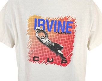 Irvine Cup Camiseta Hombres Tamaño Grande Vintage 90s 1995 Fútbol Futbal Fútbol Hecho en EE.UU.