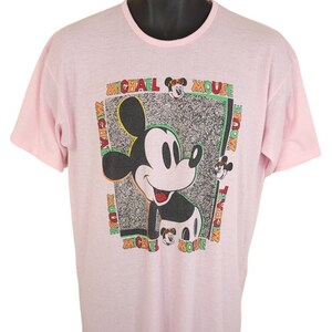 Mickey Michael Mouse Camiseta Vintage 80s Sleep Tee Walt Disney Hombres Tamaño Mediano