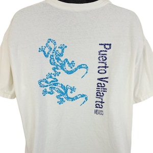 Puerto Vallarta T Shirt Vintage Y2K Mexico Gecko Lizard Animal Tee Mens Size 2XL