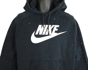 Nike Large Center Swoosh Hoodie Sweatshirt vintage Y2K 2000s Bleached Mens Taille XL